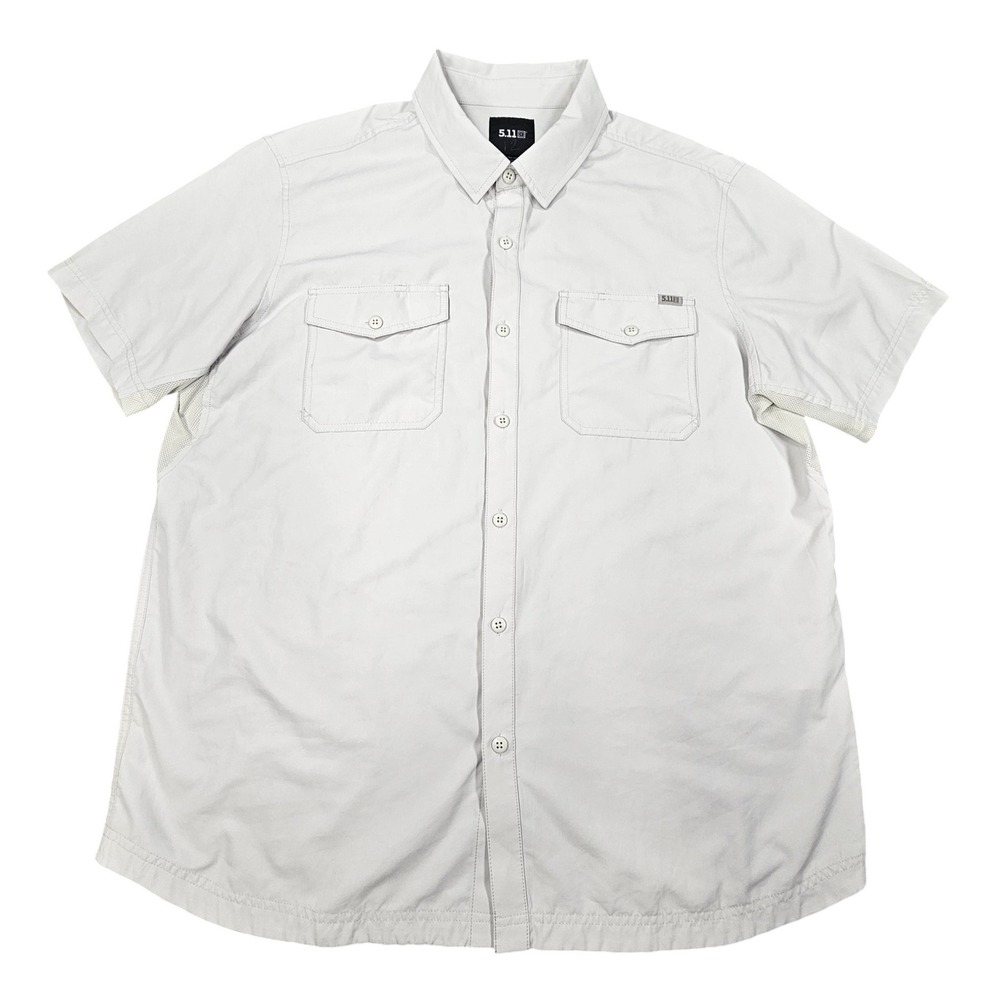 5.11 Tactical Marksman Short Sleeve Shirt Mens XL Gray UPF 50+ 71208 Performance